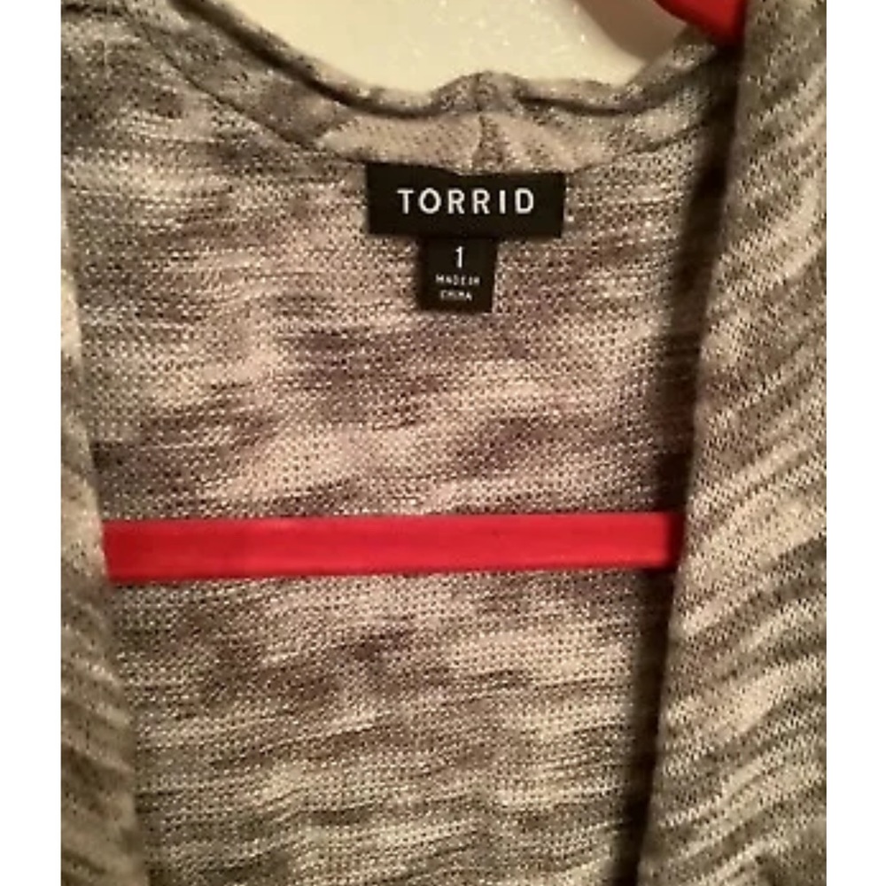 Torrid 1 1X Grey open front draped sweater. Cardigan - Picture 2 of 2